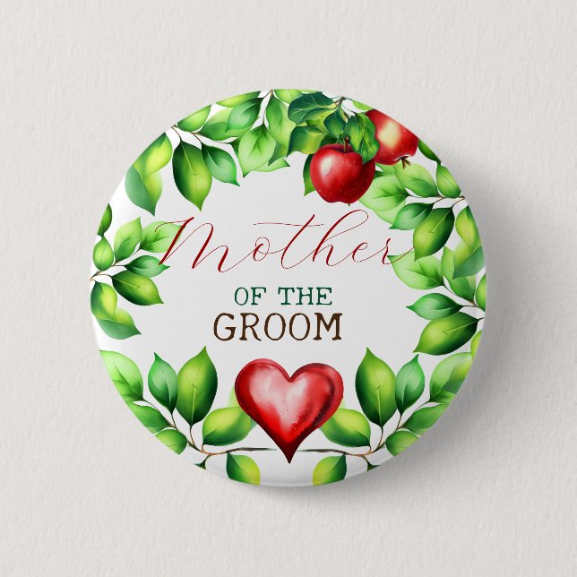 Red Apple Bridal Shower 6 Cm Round Badge (Front)