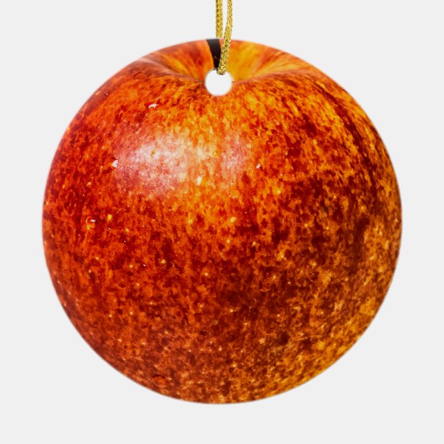 Red apple ceramic tree decoration (Front)