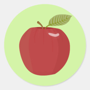 red apple classic round sticker