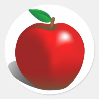 Red Apple Classic Round Sticker