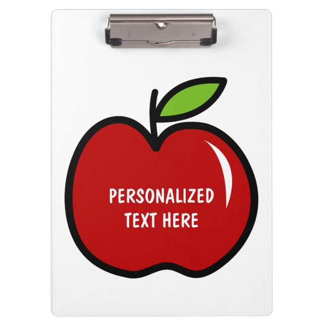 Red apple clipboard for teacher and more (Front)