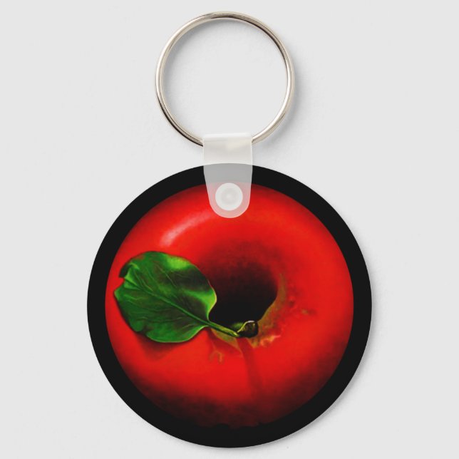 Red Apple Design Key Ring (Front)