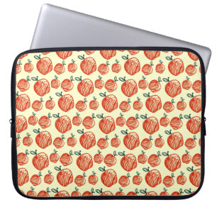 Red Apple Doodle Pattern Laptop Sleeve