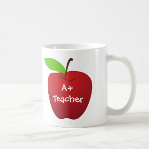 Red apple for A+ teacher appreciation custom name Coffee Mug