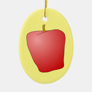 Red Apple Fruit Ceramic Ornament