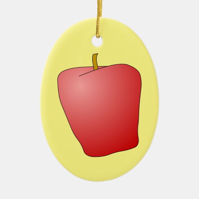  Red Apple Fruit Ceramic Ornament (Front)