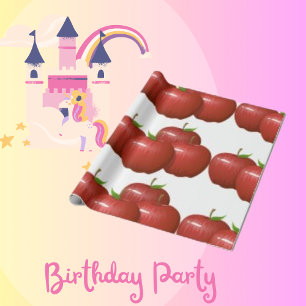 Red Apple  Fruit Food Pattern  Wrapping Paper