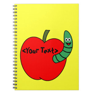 Red Apple Green Worm Notebook