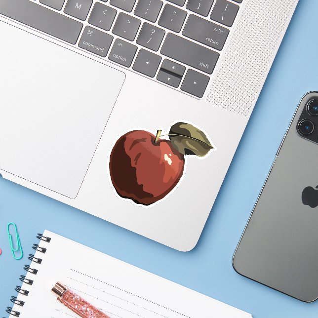 Red  apple illustration (Laptop w/ iPhone)