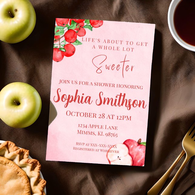 Red Apple Inspired Shower Invitation (Creator Uploaded)