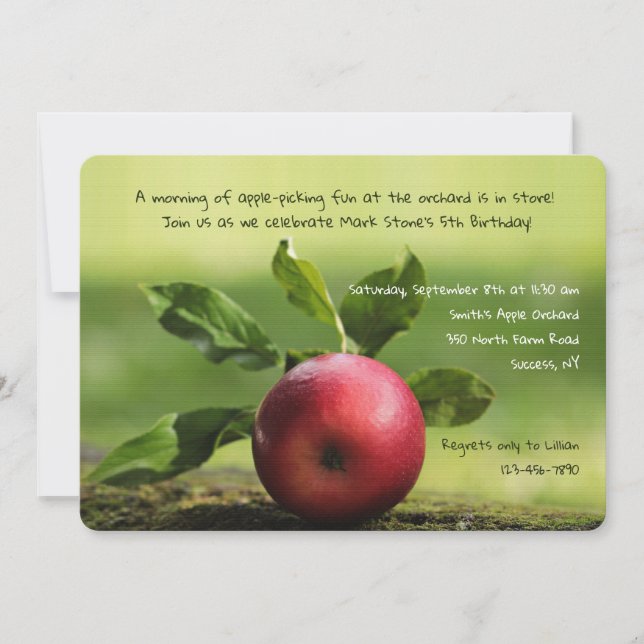 Red Apple Invitation (Front)