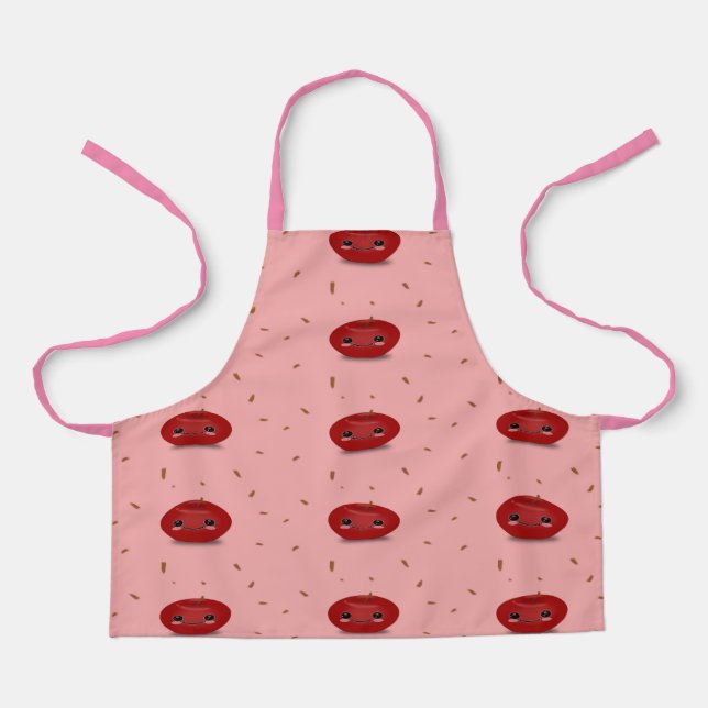 Red apple kawaii fruit apron (Front)