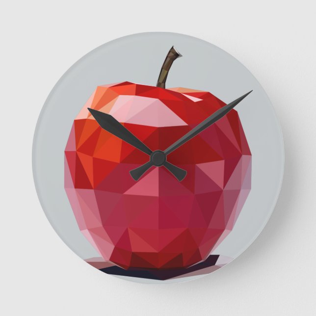 Red Apple Kitchen Wall Clock (Front)