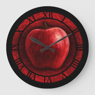 Red Apple Large Clock