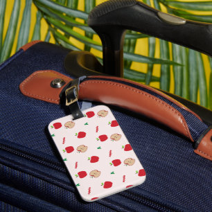 Red Apple Letter A Pattern Cute Back to School Luggage Tag