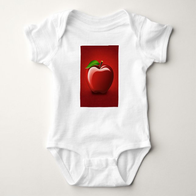 Red Apple Logo Baby Jersey Bodysuit (Front)