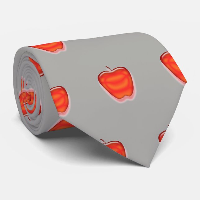 Red Apple Male Teacher Appreciation Thank You Tie (Rolled)