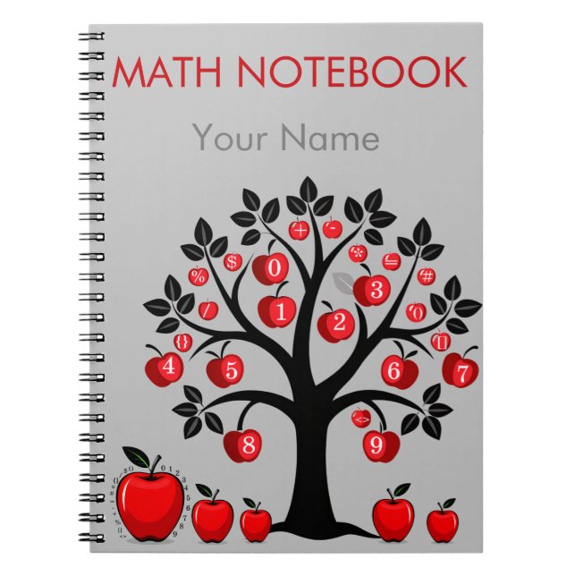 Red Apple Math Tree Notebook (Front)