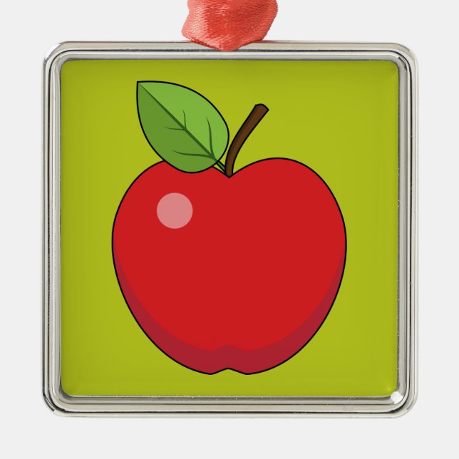 Red Apple Metal Ornament (Front)
