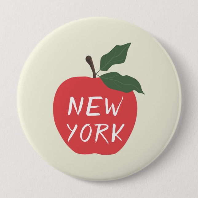 Red apple New York 10 Cm Round Badge (Front)