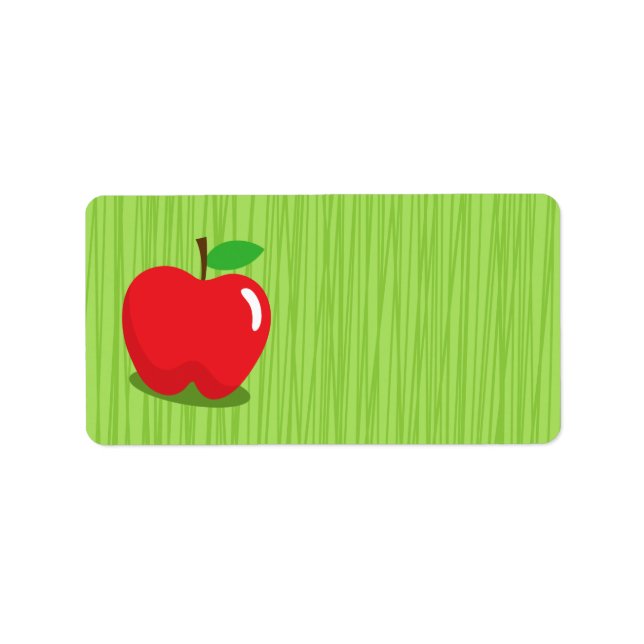 Red apple on green background blank label (Front)