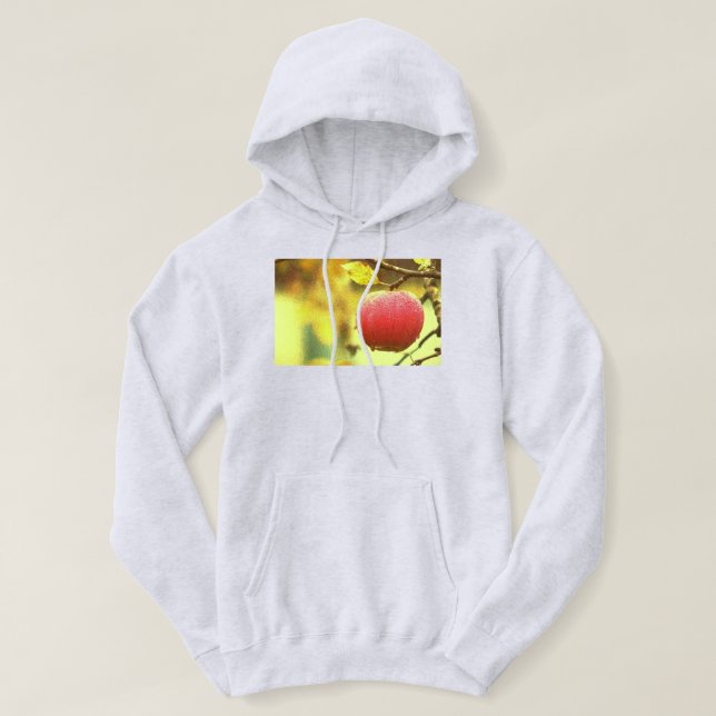 "Red Apple on Tree" Cute Photo. Buy Now Hoodie (Design Front)