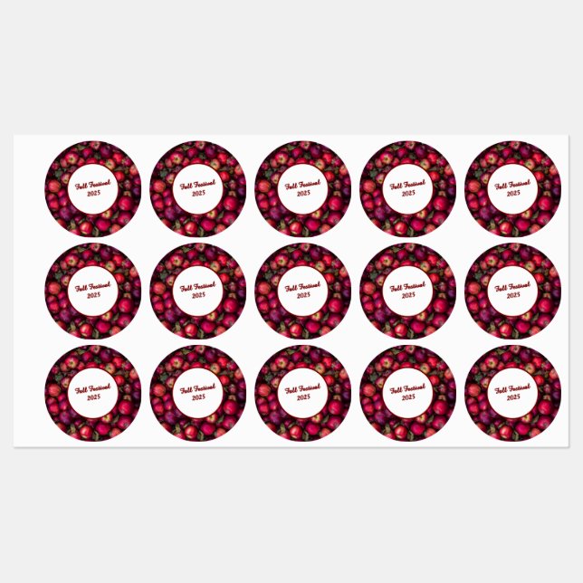 Red Apple Party Customisable Labels (Sheet)