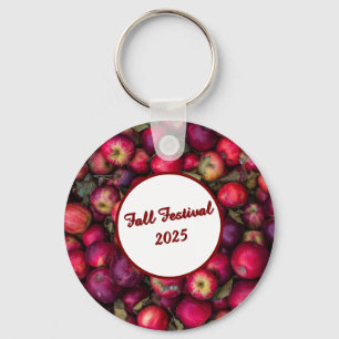 Red Apple Party Customizable  Key Ring