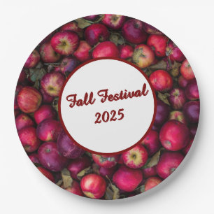 Red Apple Party Customizable Paper Plate