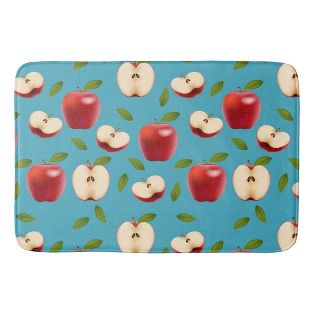 Red Apple Pattern Bath Mat (Front)