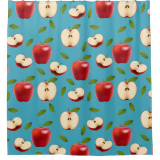 Red Apple Pattern Shower Curtain