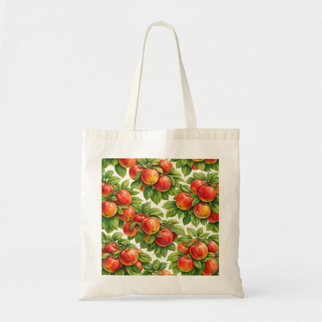 Red Apple Pattern Tote Bag (Front)