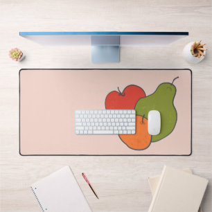 Red Apple Pear and Orange Fruit Art Home Decor Desk Mat