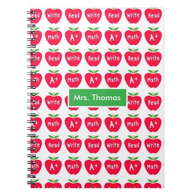 Red Apple Personalised Notebook (Front)