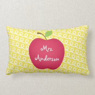 Red Apple Personalised Teacher's Lumbar Cushion