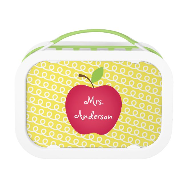 Red Apple Personalised Teacher's Lunch Box (Front)