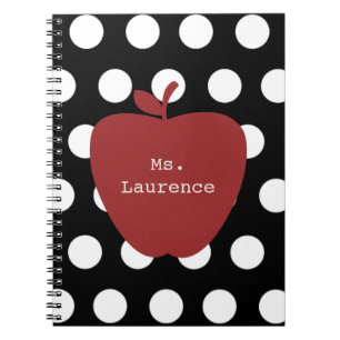 Red Apple & Polka Dot Teacher Notebook