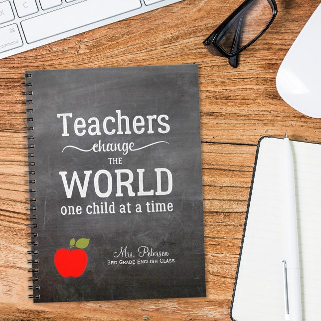 Red apple quote and your text chalkboard teacher notebook (Creator Uploaded)