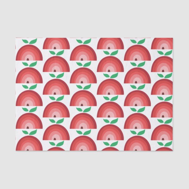 Red Apple Rainbow Pattern Tissue Paper (Front)