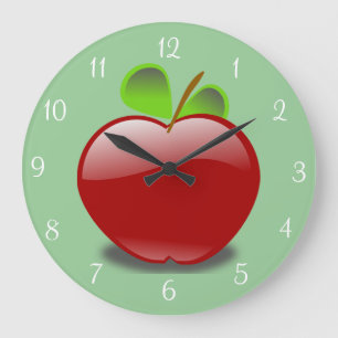 Red Apple Round Wall Clock