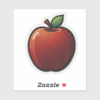 Red Apple Sticker – Fun and Colourful Design