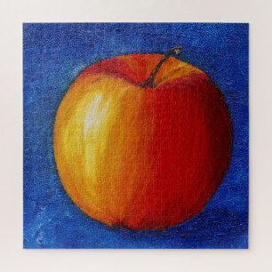 Red Apple - Still Life Painting Canvas Print Jigsaw Puzzle