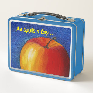 Red Apple - Still Life Painting Metal Lunch Box