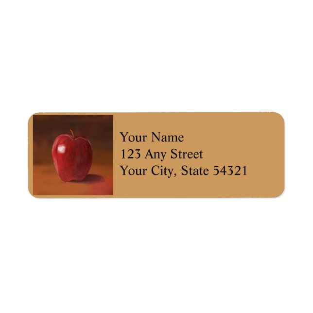 Red Apple Still Life Return Address Labels (Front)