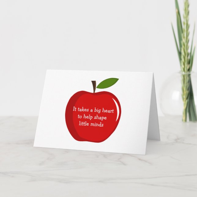 Red Apple Teacher Appreciation Card (Front)