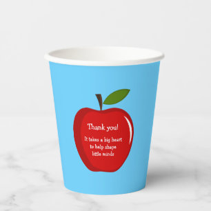 Red Apple Teacher Appreciation Paper Cups