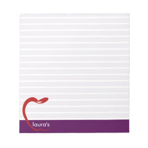 Red Apple Teacher Personalised Striped Notepad