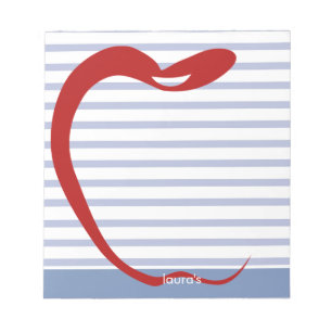 Red Apple Teacher Personalised Striped Notepad