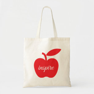 Red Apple Teachers Inspire Tote Bag