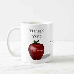 Red Apple "Thank You Teacher" Personalised Message Coffee Mug